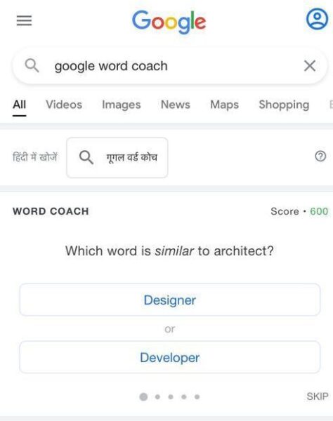 Google Word Coach: