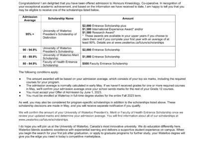 University of Waterloo 5000 Scholarships