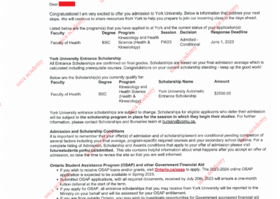 York University+2500 Scholarship