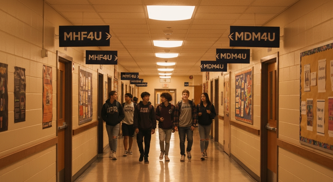 Students choosing between two math courses