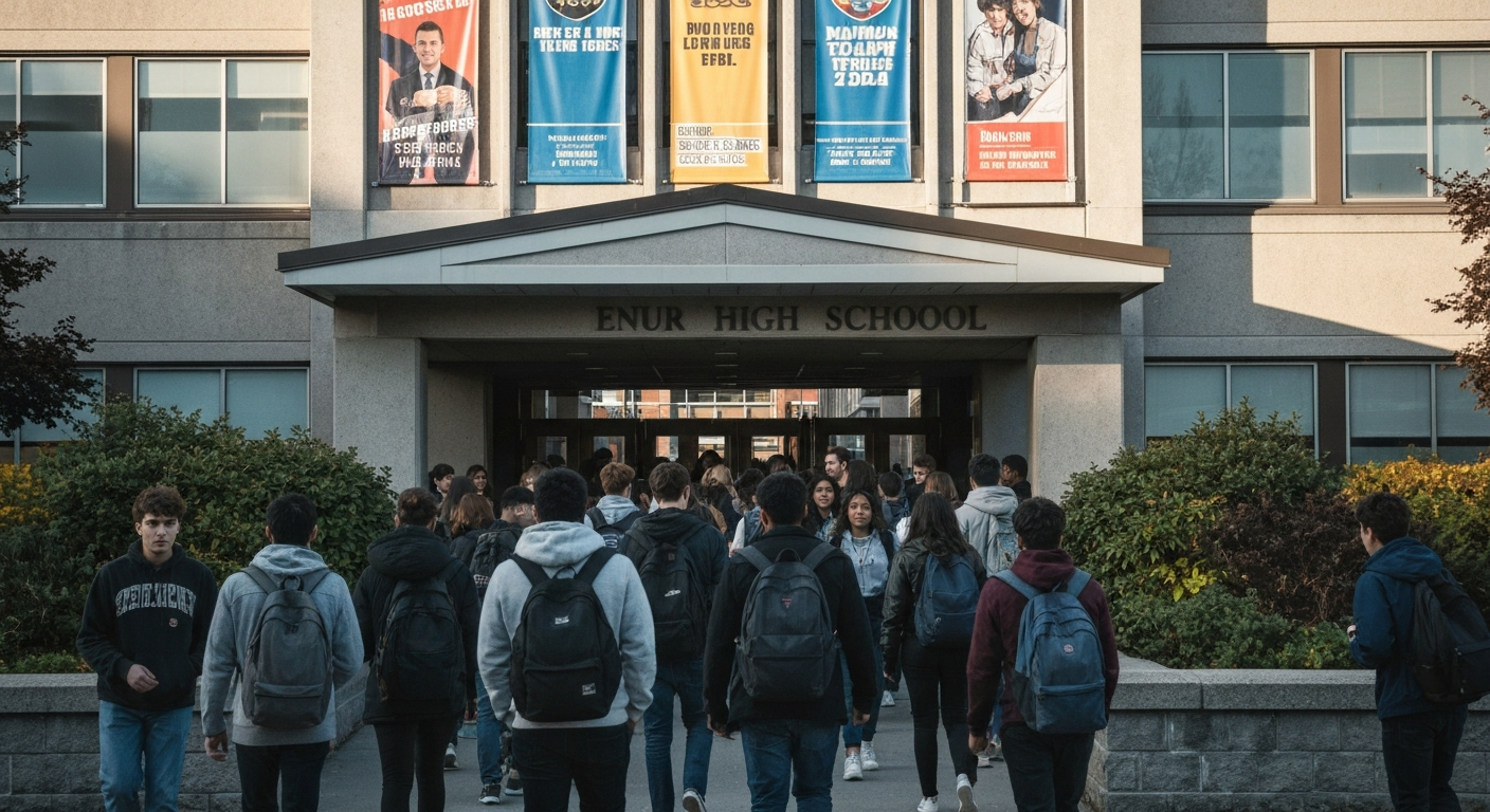 Canadian high school entrance scene