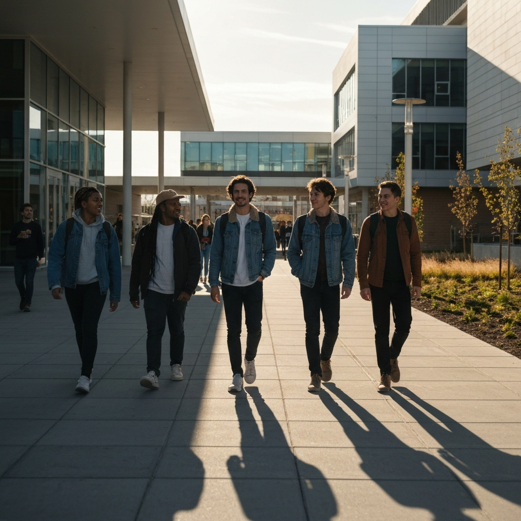 Canadian students on school campus