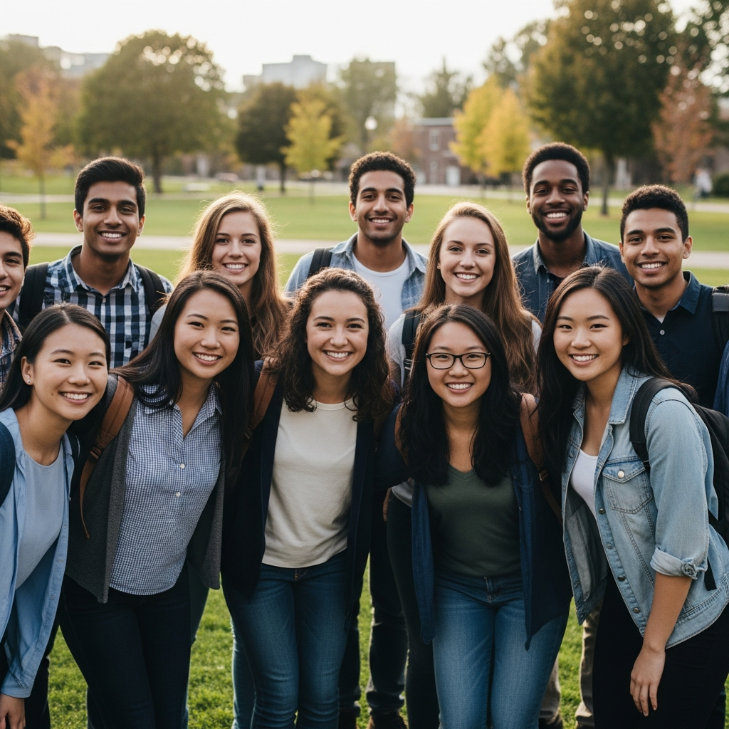 Canadian high school students outdoors