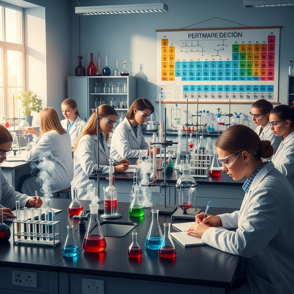 SCH4U Course Outline Explained: Units, Assessments & Study Guide(2026) 1 Students conducting chemistry experiment