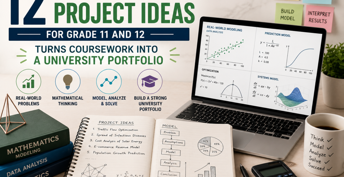 12 ideas de proyectos de modelado matemático para los grados 11 y 12: Cómo convertir el trabajo escolar en un portafolio universitario